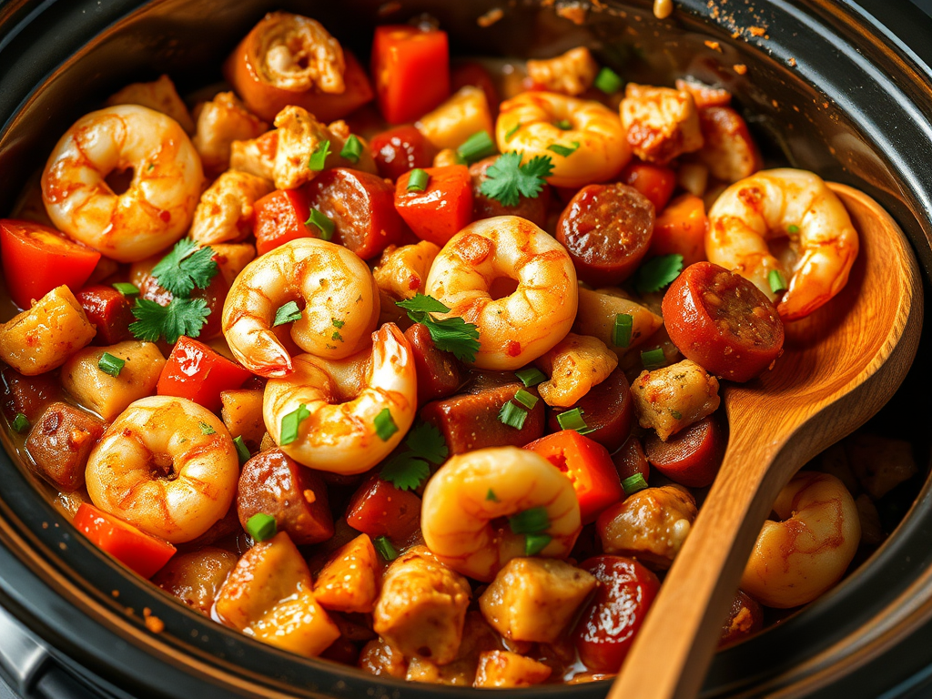 Savory New Orleans Style Jambalaya in a Crockpot